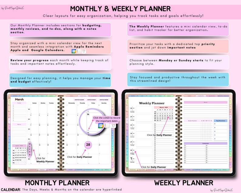 That Girl Planner: Both Digital & Printable | with Resell Rights